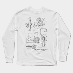 Urinary Drainage System Vintage Patent Hand Drawing Long Sleeve T-Shirt